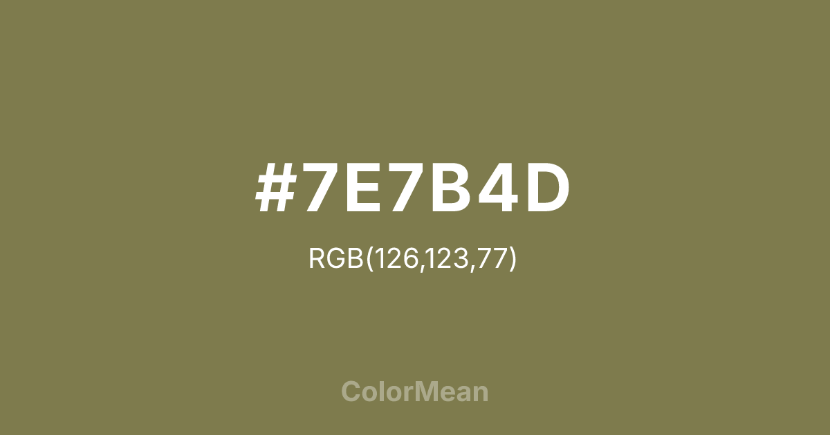 #7E7B4D color swatch