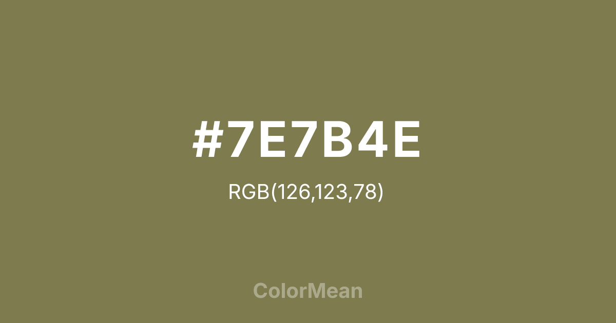 #7E7B4E color swatch