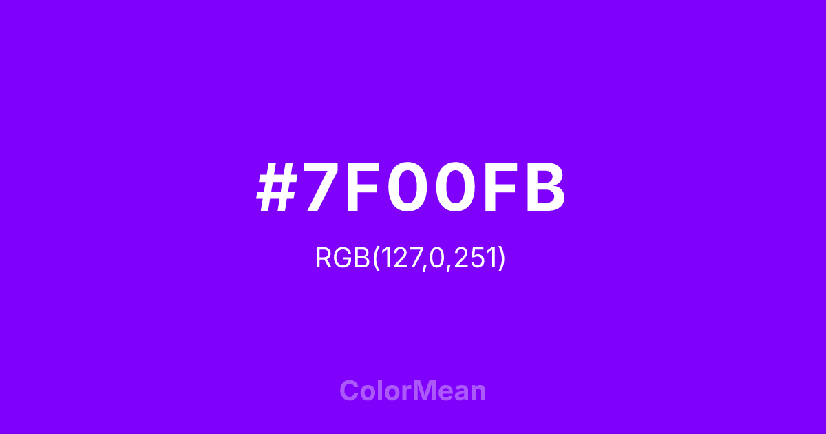 #7F00FB color swatch