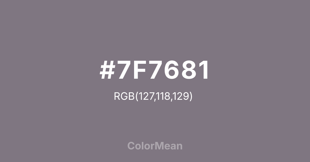 #7F7681 color swatch