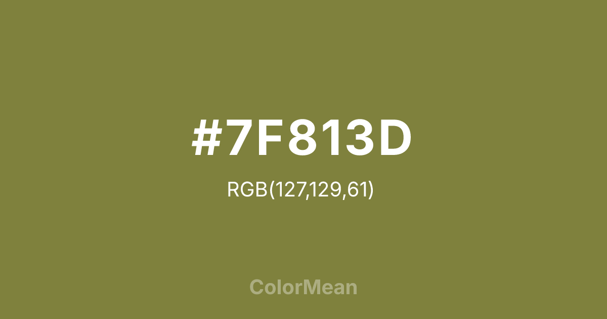 #7F813D color swatch