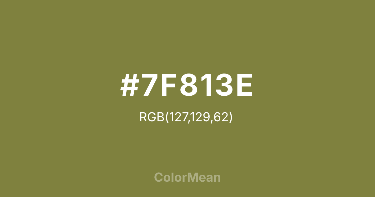 #7F813E color swatch