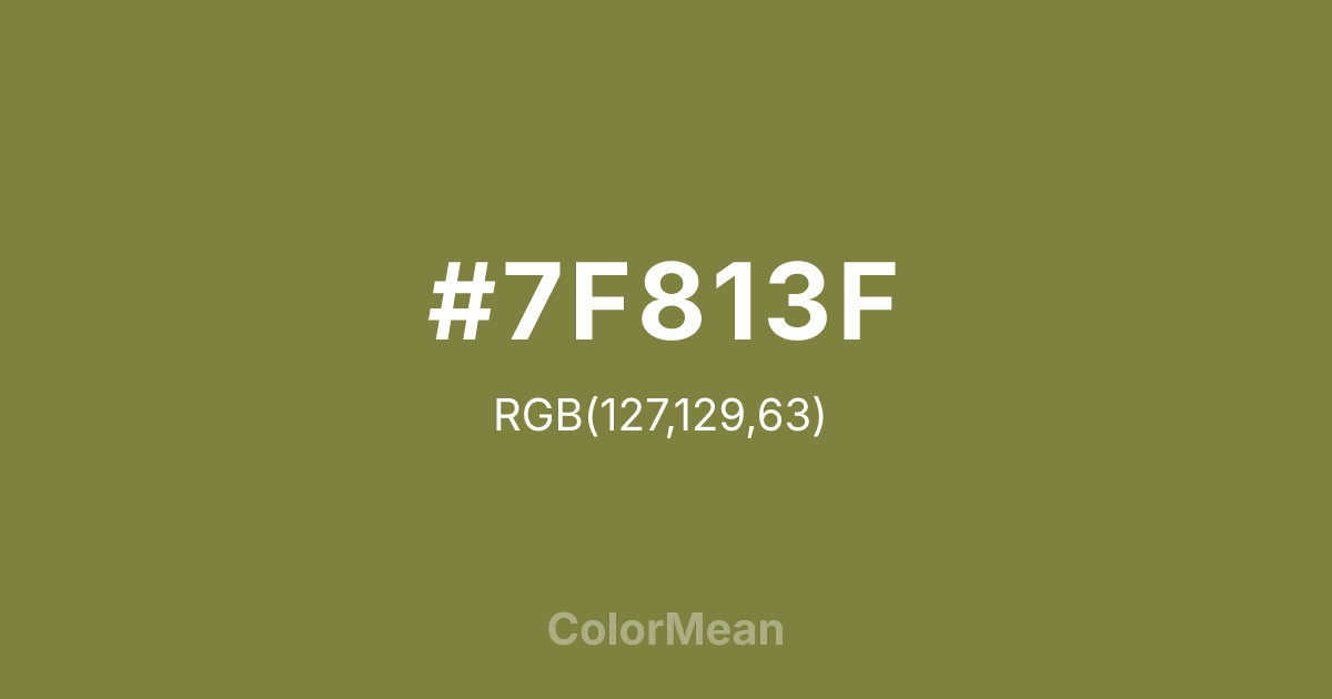 #7F813F color swatch