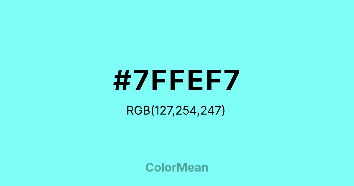 #7FFEF7 color swatch