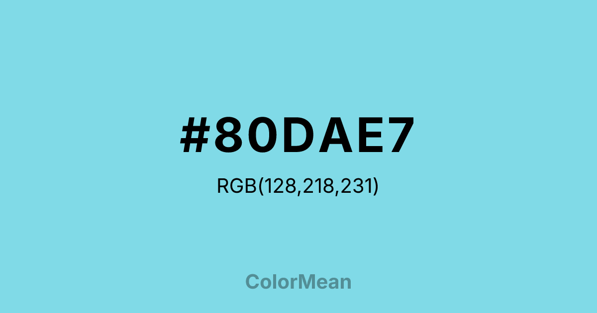 #80DAE7 color swatch