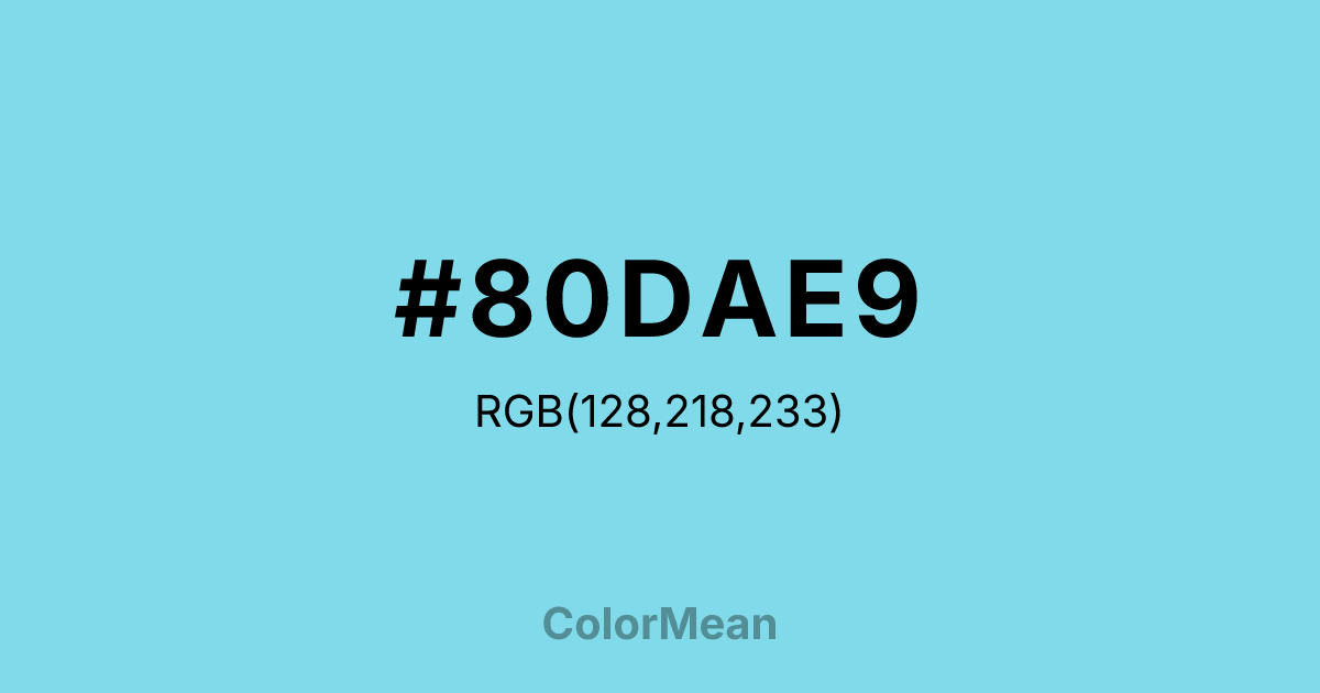 #80DAE9 color swatch