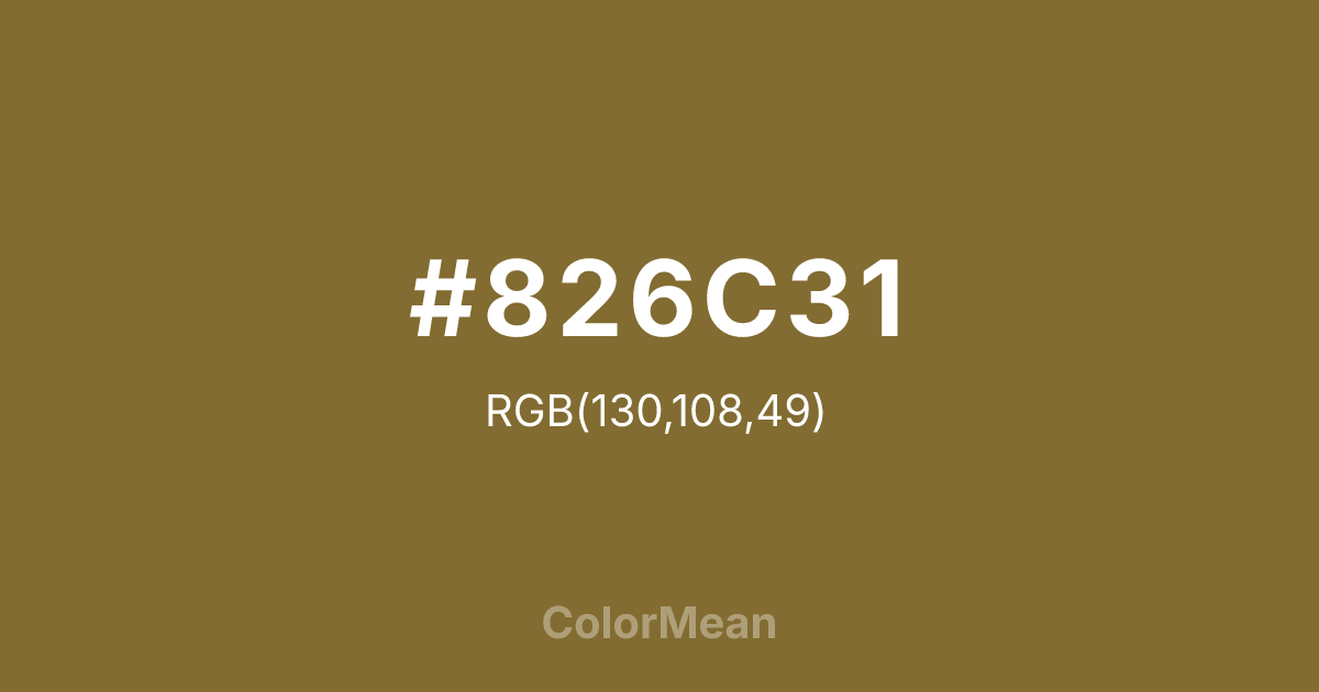 #826C31 color swatch
