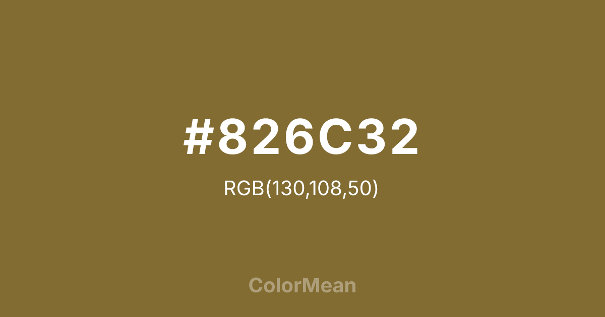 #826C32 color swatch