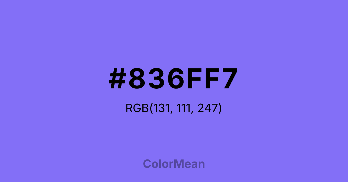 #836FF7 color swatch