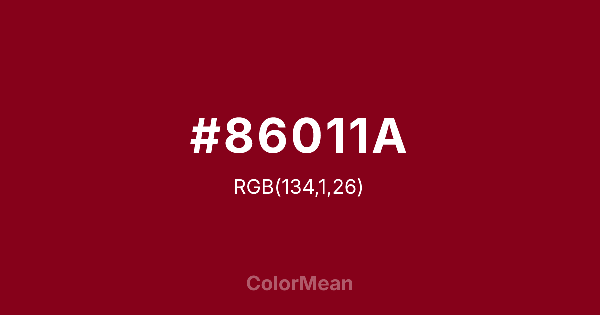 #86011A color swatch
