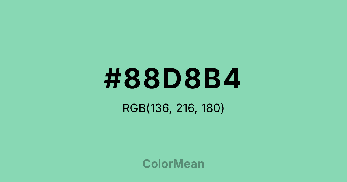 #88D8B4 color swatch
