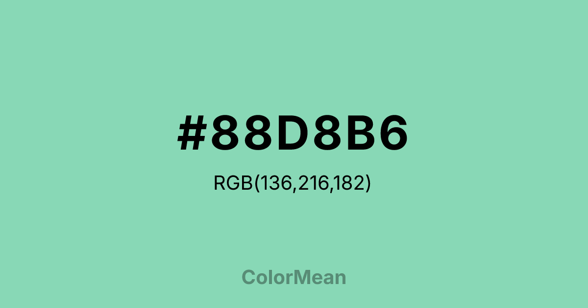 #88D8B6 color swatch