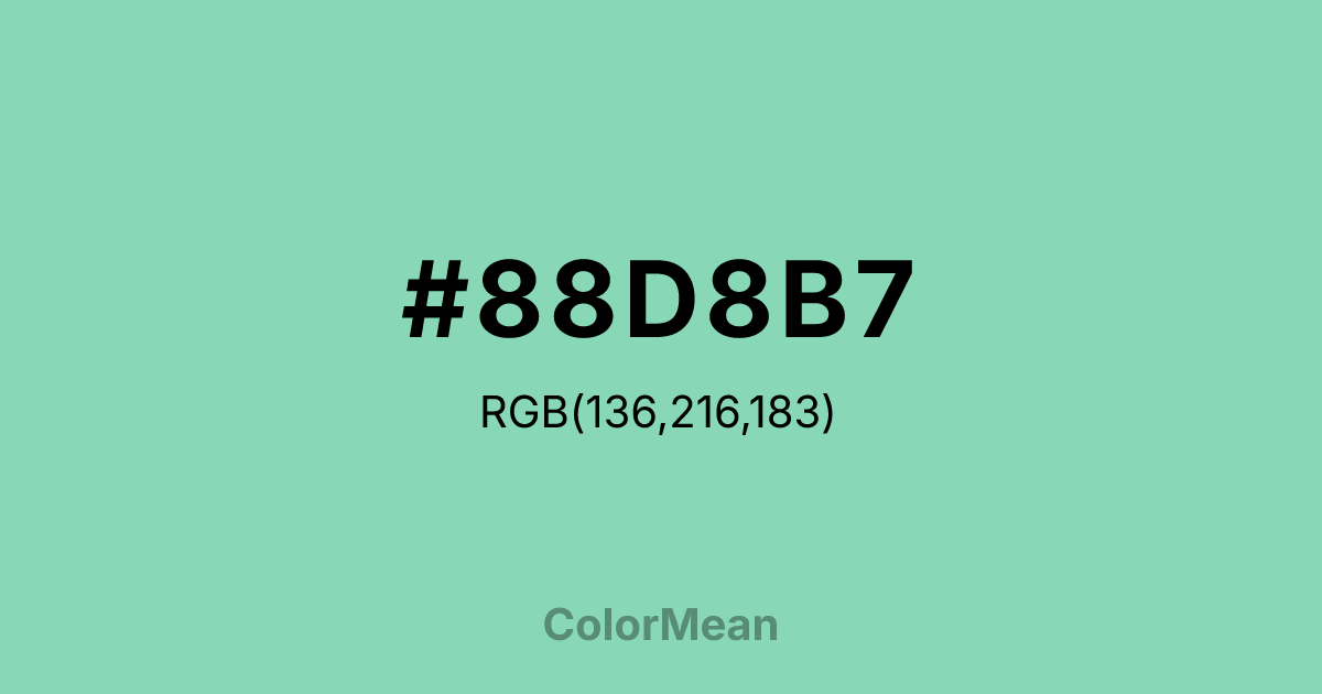 #88D8B7 color swatch