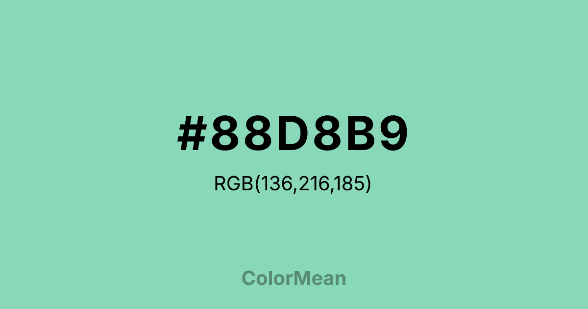 #88D8B9 color swatch