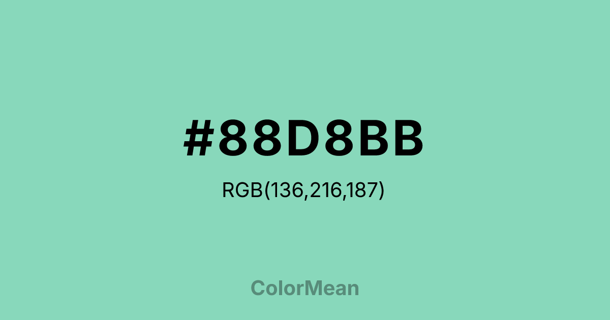#88D8BB color swatch