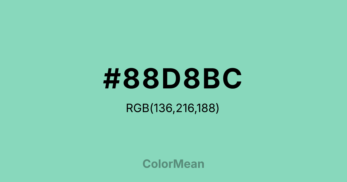 #88D8BC color swatch