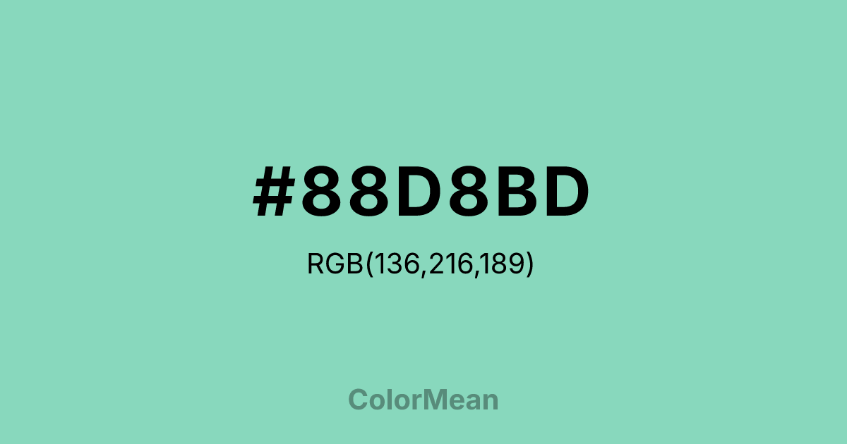 #88D8BD color swatch