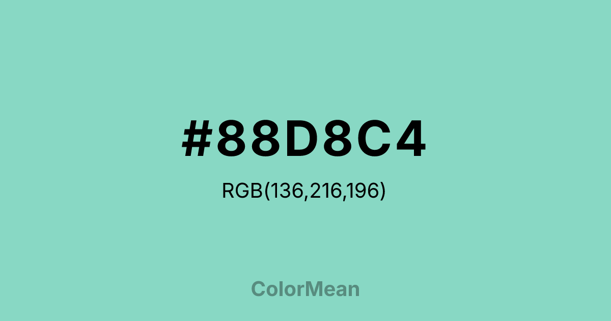 #88D8C4 color swatch