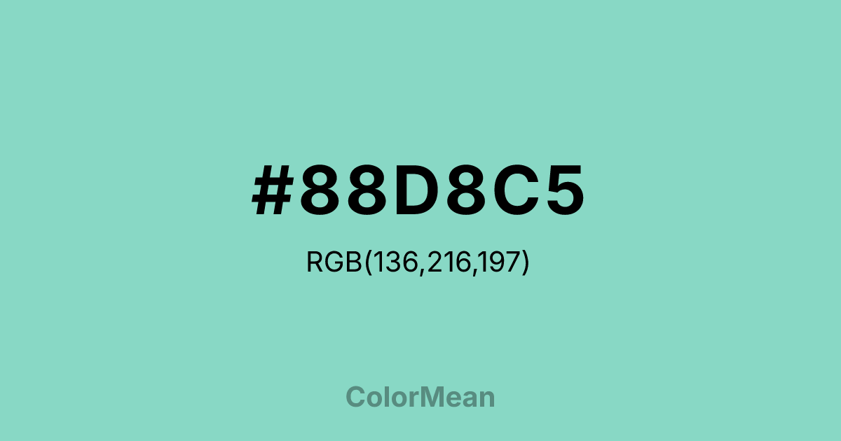 #88D8C5 color swatch
