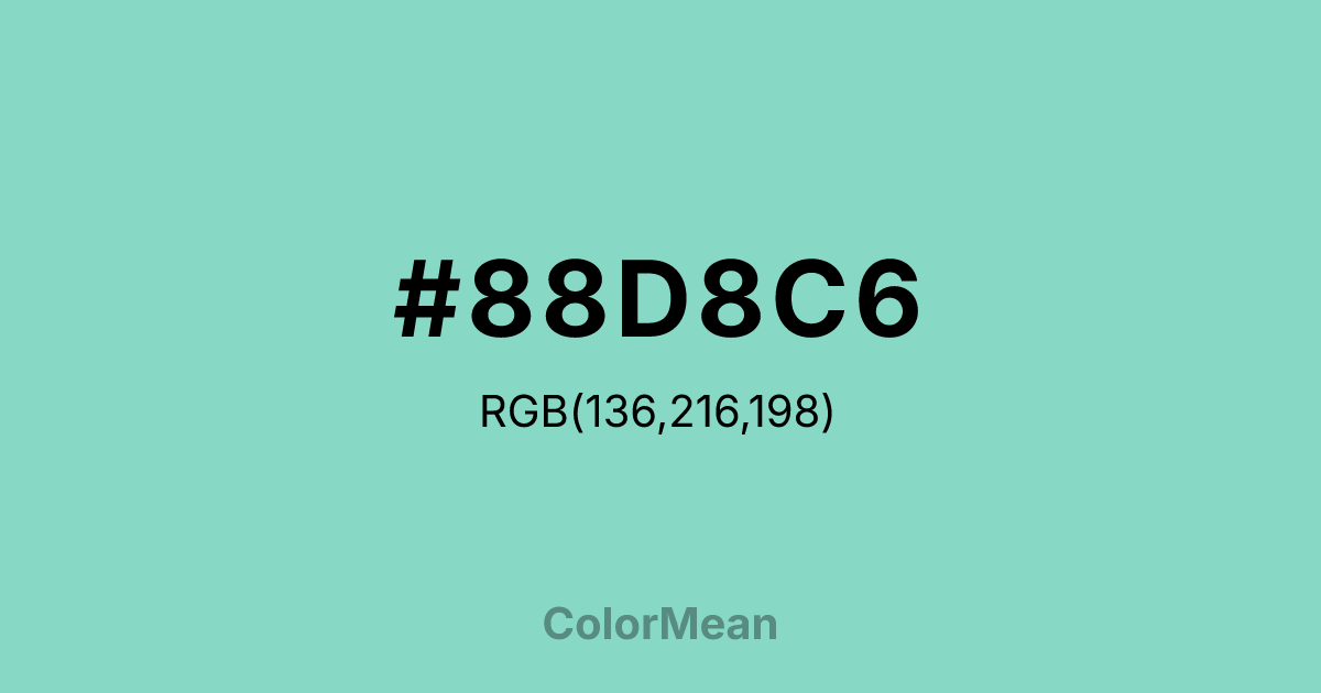 #88D8C6 color swatch