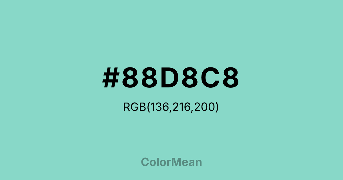 #88D8C8 color swatch