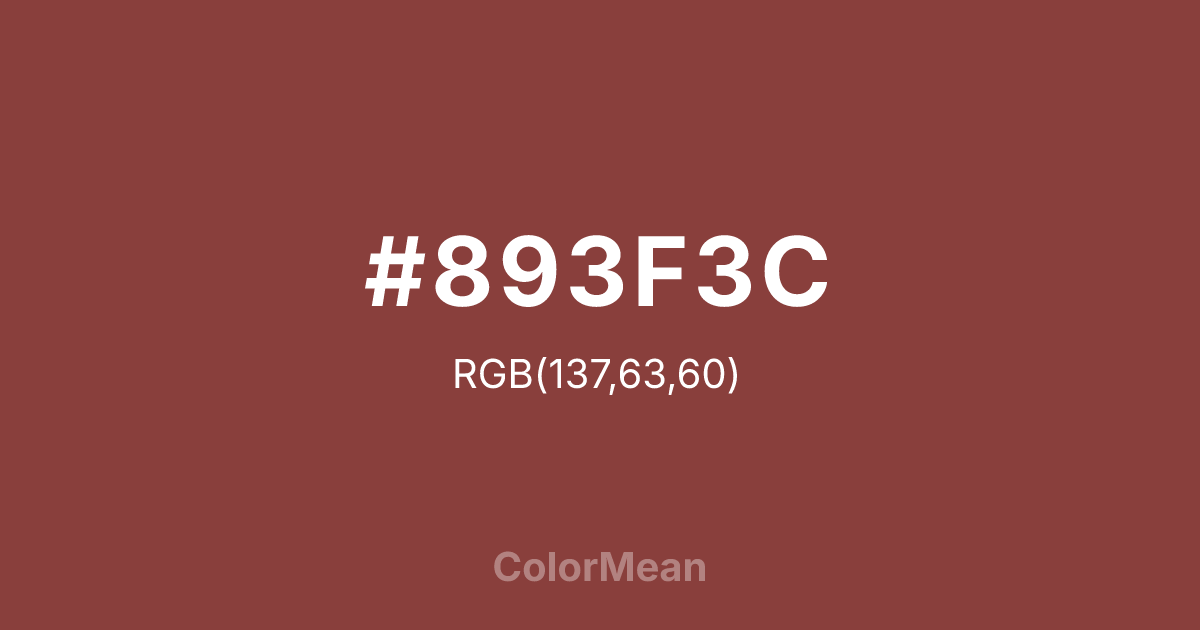 #893F3C color swatch
