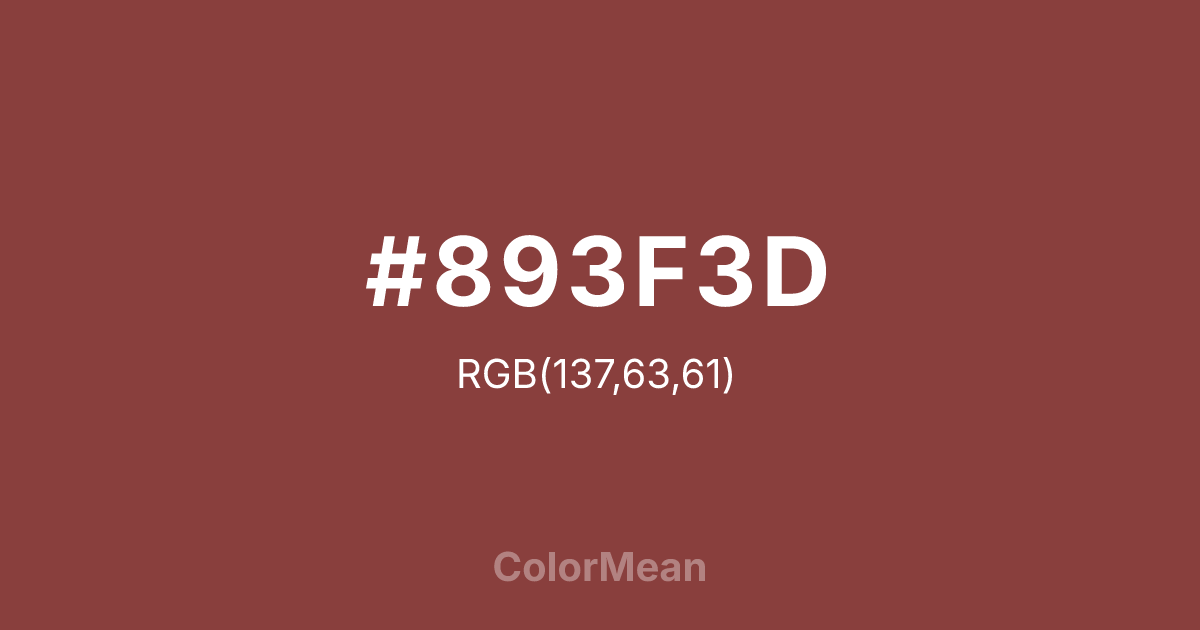 #893F3D color swatch