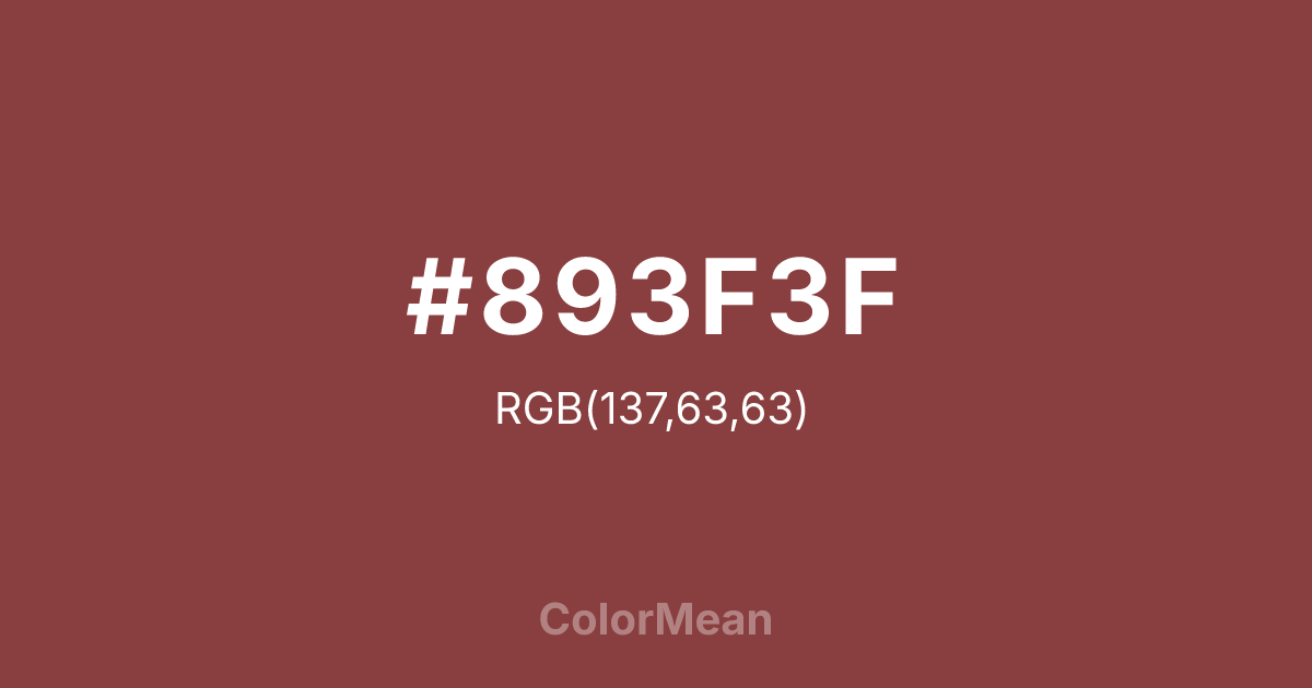#893F3F color swatch