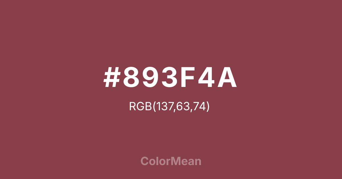 #893F4A color swatch