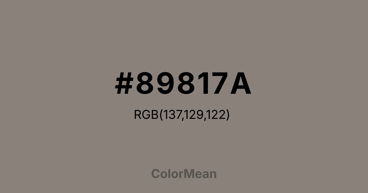 #89817A color swatch