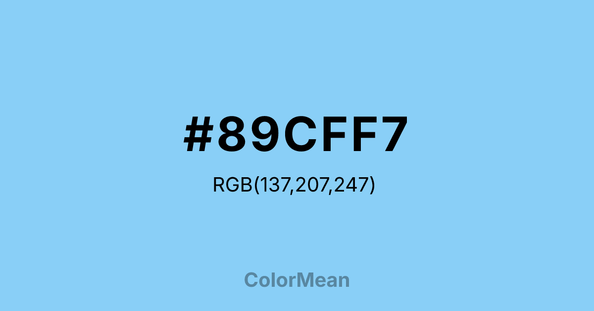 #89CFF7 color swatch