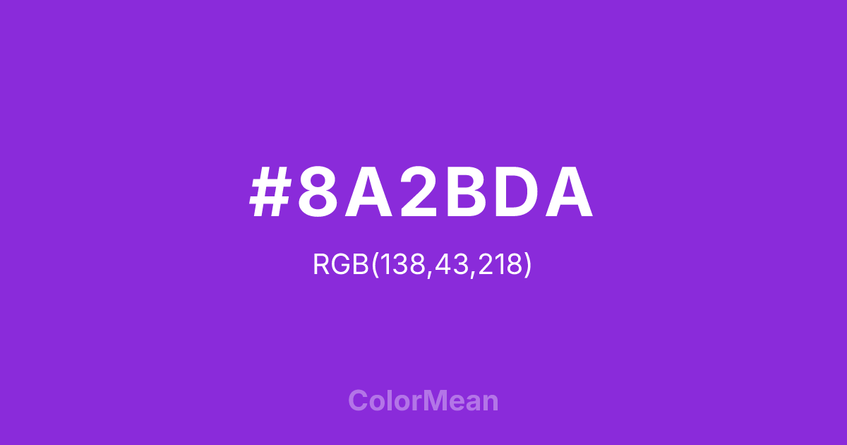 #8A2BDA color swatch