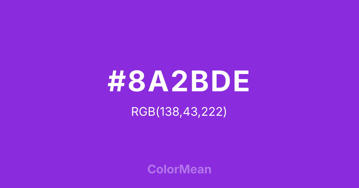 #8A2BDE color swatch