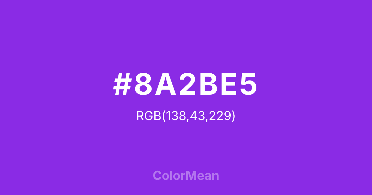 #8A2BE5 color swatch