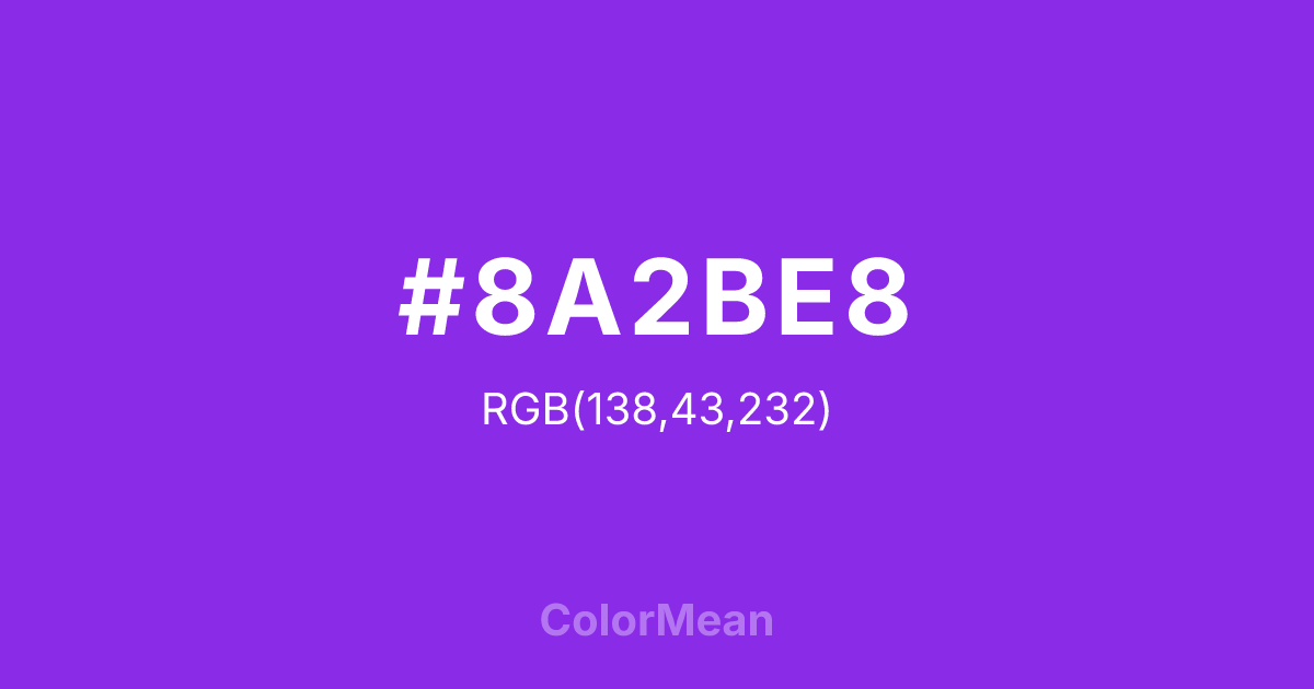 #8A2BE8 color swatch