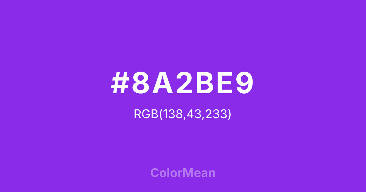 #8A2BE9 color swatch