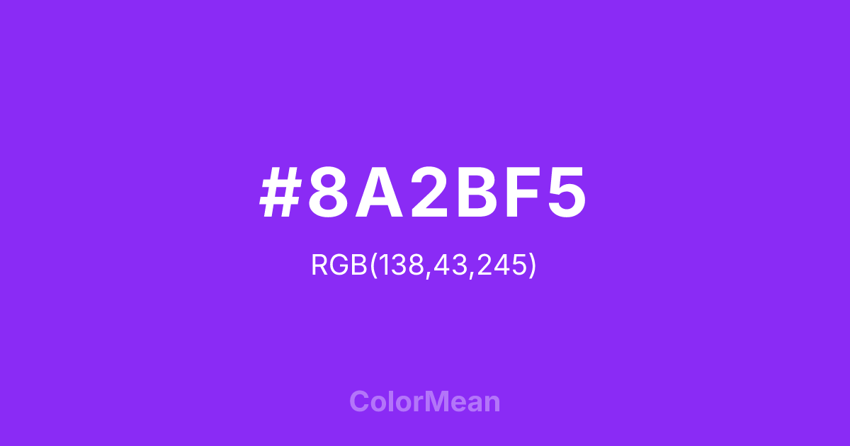 #8A2BF5 color swatch