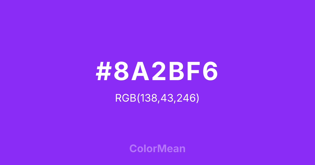 #8A2BF6 color swatch