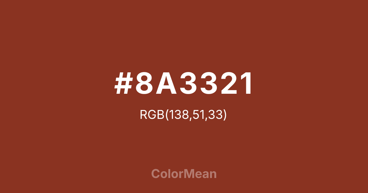 #8A3321 color swatch