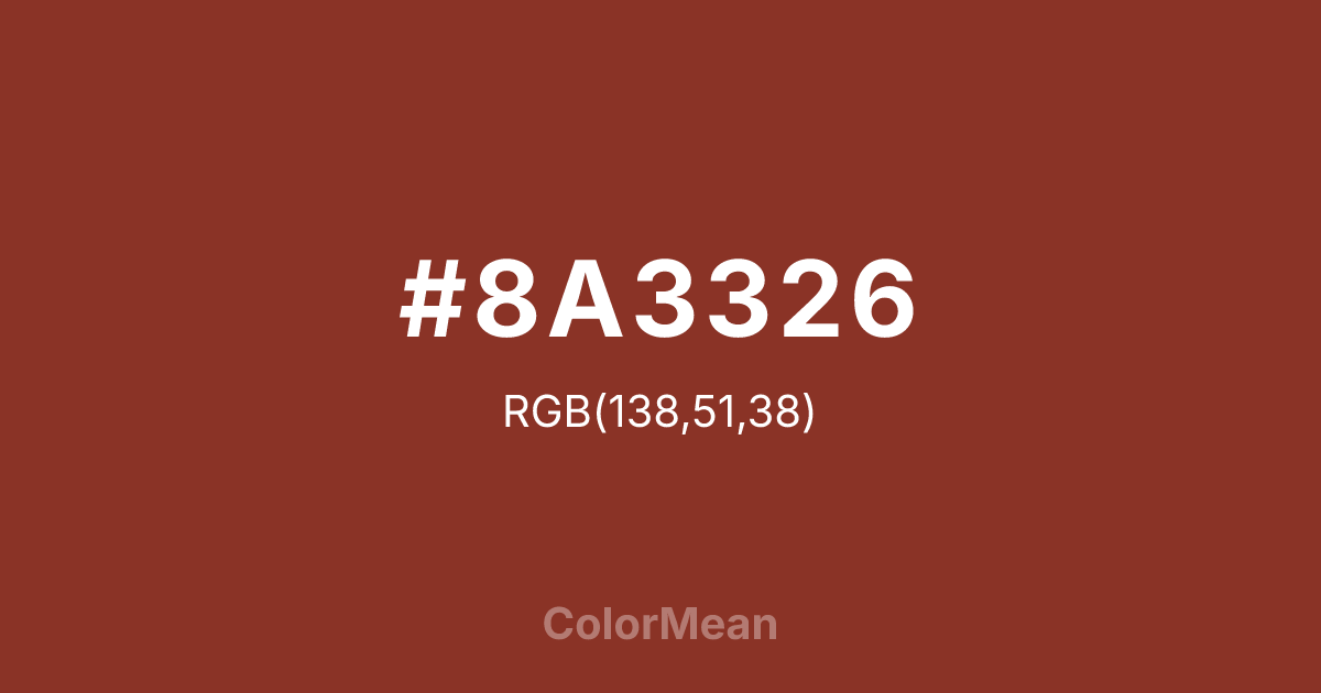 #8A3326 color swatch