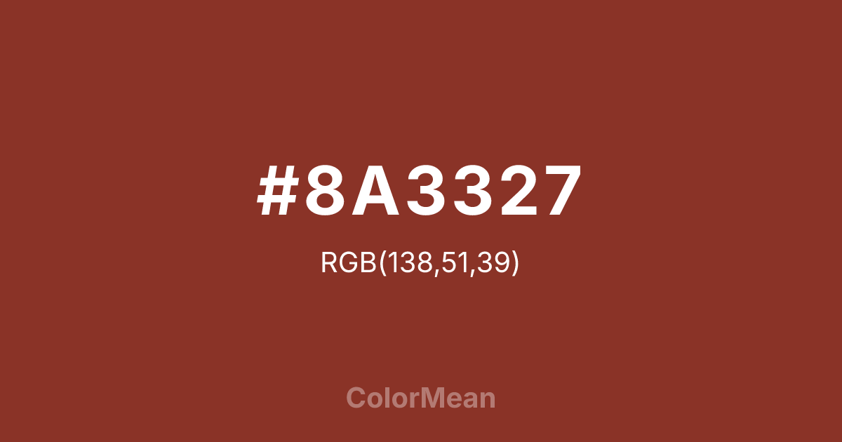 #8A3327 color swatch
