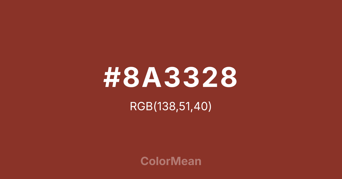 #8A3328 color swatch