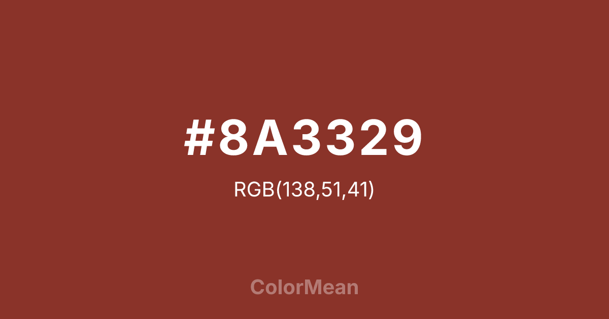 #8A3329 color swatch