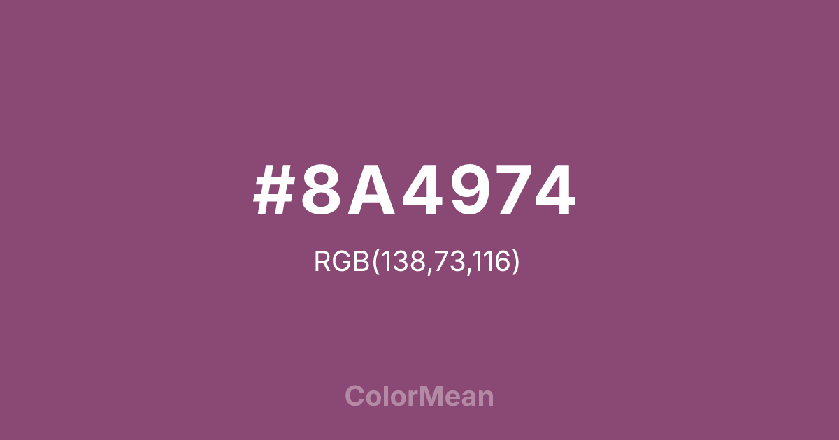 #8A4974 color swatch