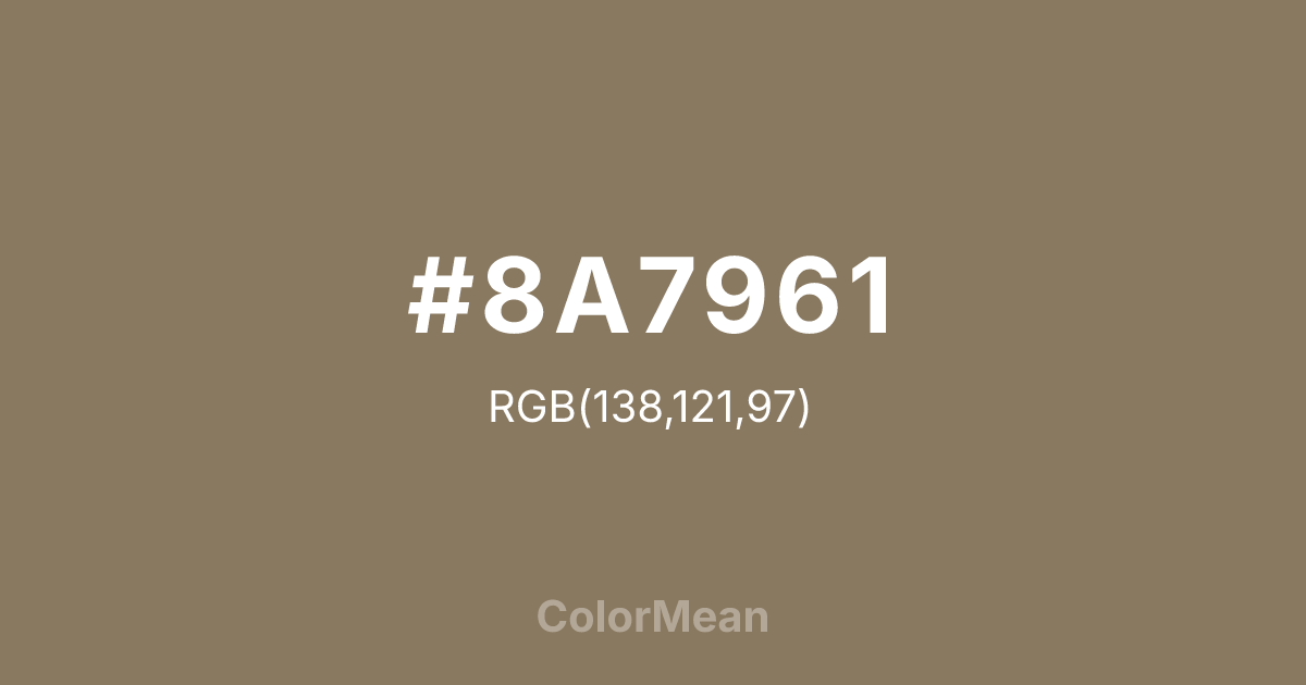 #8A7961 color swatch