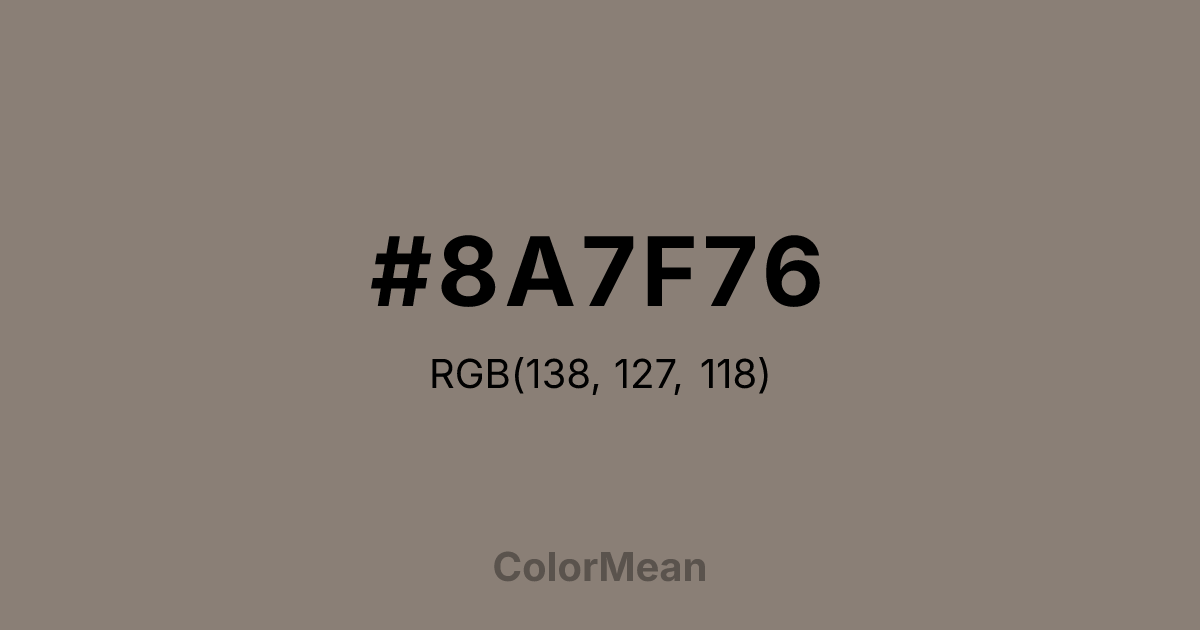#8A7F76 color swatch