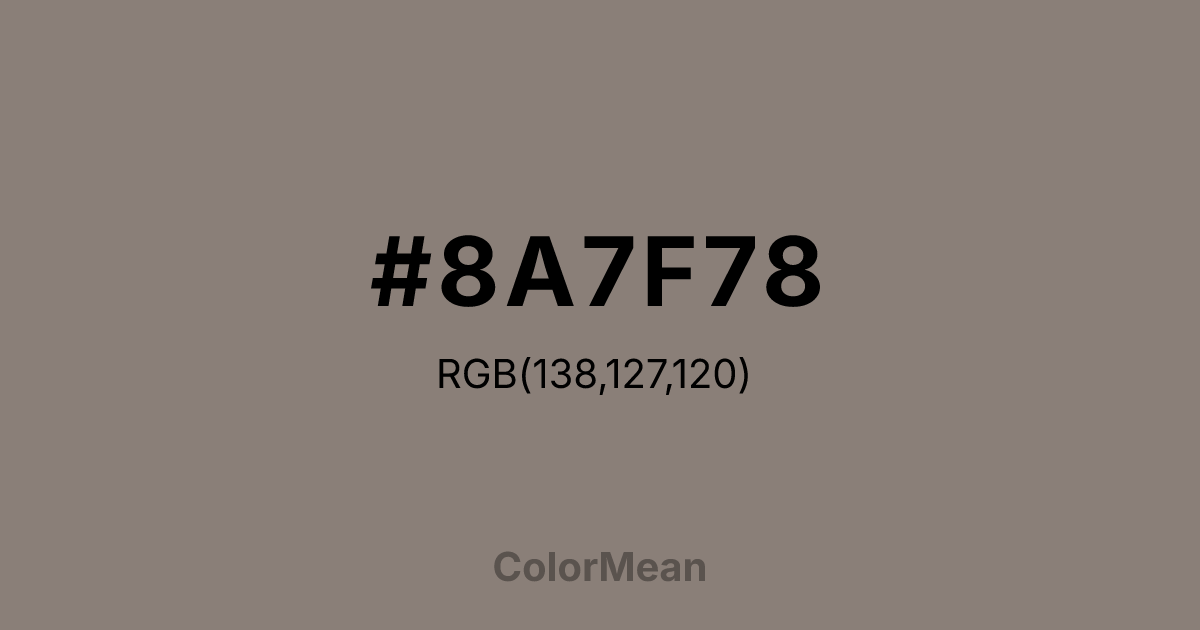 #8A7F78 color swatch