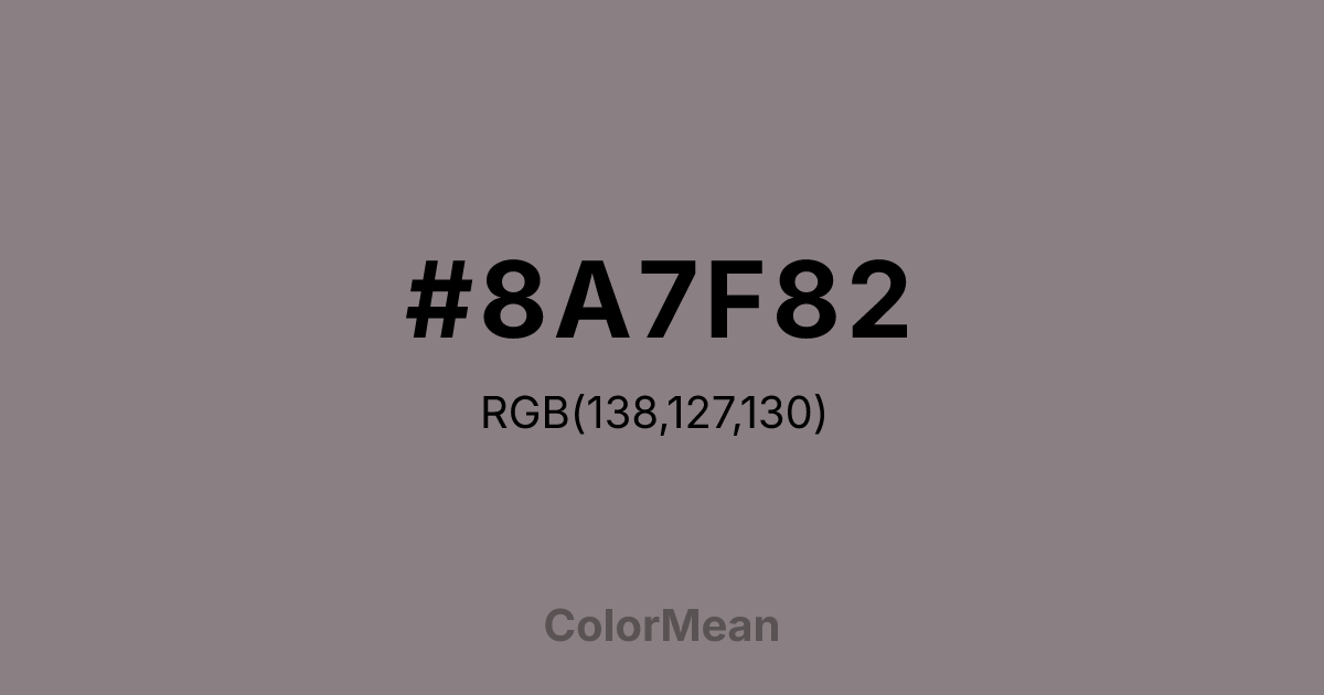 #8A7F82 color swatch