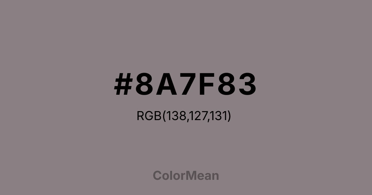 #8A7F83 color swatch