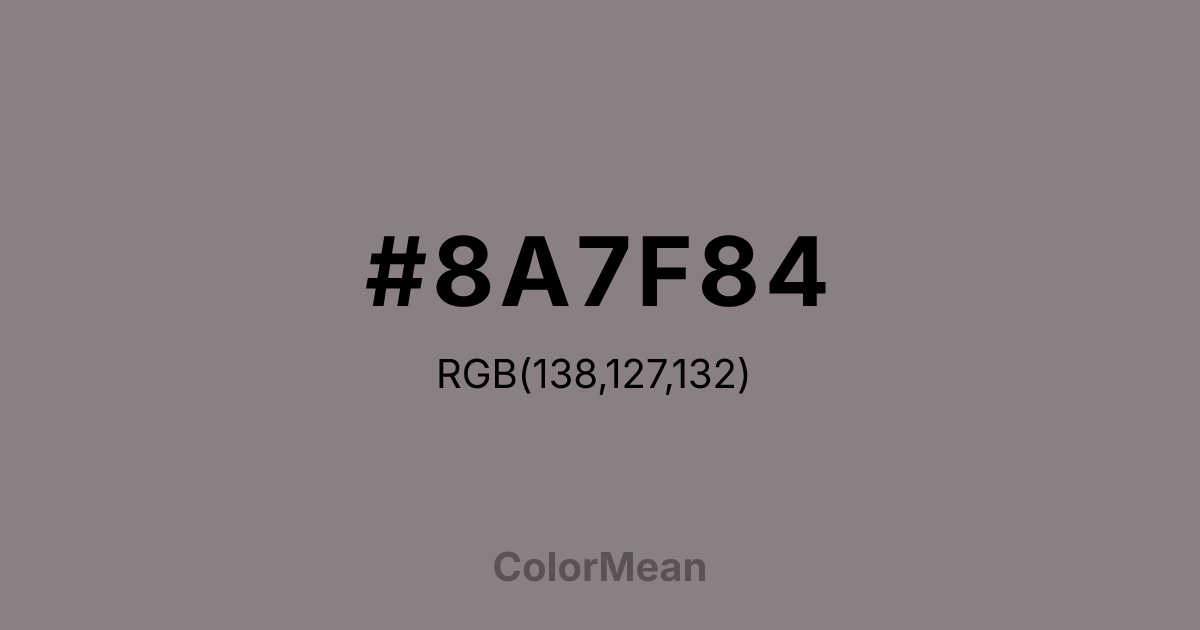 #8A7F84 color swatch
